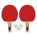 Martin Kilpatrick Vortex Ping Pong Paddle Set  Pips-Out Rubber Surface with Sponge Layer  Flared Handle  Free Balls Included  Recommended for Beginning Level Players 2-Player Set
