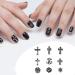 Punk Vintage Nail Charms Set - 72 Pcs 3D Cross, Stars, Hearts - Silver Chrome - DIY Nail Art Accessories for Women - Buy Online on SooperMarket.com