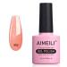AIMEILI Gel Nail Polish Peach Glitter Shimmery Nail Gel Polish Sparkly Natural Gel Polish Soak Off U V LED Nail Lamp Gel Polish Nail Art Gel -562 10ml