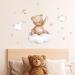 Cute Bears and Moon Wall Stickers for Kids Bedroom Decor | Nursery Window Decals - Set of Bears, Clouds, Moon and Stars - Buy Online on SooperMarket.com