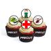 PRECUT 24 Ambulance/Paramedic Edible Premium Thickness SWEETENED VANILLA Wafer card Cupcake Toppers - Cake Decorations