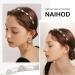 NAIHOD 3 Pcs Pearls Rhinestones Thin Headbands for Women - Luxury Vintage Hair Bands - Buy Online on SooperMarket.com