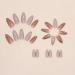 Justotry 24 Pcs Floral Stiletto False Nails - Medium Grey French Press on Nails with Trendy Gold Swirl Pattern | Short Almond Fake Nails for Women with Nail Glue - Nail Art Flower & Grey - Buy Online on SooperMarket.com