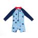 BONVERANO Baby Boys Swimsuit Toddler Bathing Suit Long-Sleeve Zipper One Piece Swimwear with UPF 50+ Sun Protection Blue 3-6 Months