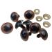 100PCS Brown Plastic Safety Screw Eyes Craft Eyes with Washer for DIY Toy Teady Bear Puppet Doll Making Accessories Supply (Diameter 24mm)