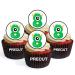 PRECUT Monster 8th Birthday Edible Cupcake Toppers - Monster Numbers Theme Premium Thickness SWEETENED VANILLA - wafer card disc cake decorations (Pack of 12)