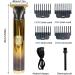 Dous T9 Electric Hair - T-Electric Cordless Beard Trimmer Cordless T-Hair Trimmer for Mustaches Nose Hair Grooming with 4 Guide Comb Gold Black - Buy Online on SooperMarket.com