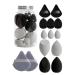 Virtcooy Makeup Puff Beauty Makeup Sponge Set | Portable Sponge Facial Makeup Tools Blender Sponges for Powder Foundation Black