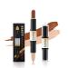 Dual-ended Contour Stick Ksndurn Contour Stick Makeup - Double-End Face Concealer Contouring Sticks Cream/Color Highlighter(Nature) Shadow(Dark Brown)
