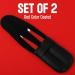 Professional Stainless Steel Precision Tweezers Set - 2 Pcs for Eyebrows, Ingrown Hair, Facial Hair Removal - Red - Buy Online on SooperMarket.com
