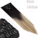 26 Clip in Hair Extensions Black to Mixed Blonde - 100% Synthetic 8pcs Straight Hair Pieces - Buy Online on SooperMarket.com