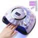 iBigLY 248W UV LED Nail Lamp with 60 Lamp Beads UV Light for Nails Gel Polish Faster Curing Lamp Nail Dryer with 4 Timers Auto Sensor Home Salon Nail Art Light Tools for Fingernail & Toenail Purple