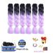 Buy Purple Kanekalon Braids Extensions | 24 Jumbo Box Braids Ombre Hair | 6-Pack Synthetic Hair for Crochet Braids (Black-Purple) - Buy Online on SooperMarket.com