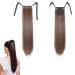 prinfantasy Clip In Ponytail Hair Extensions Wrap Around Long Corn Straight Hairpiece High Temperature Synthetic Hair Extensions for Women Ombre Brown Hiar Piece GBMW046 GBMW046 22 inch