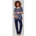 Happy Mama Maternity Nursing 3pcs Nightwear Set - Navy With Hearts - Pants, Top, Robe - Buy Online on SooperMarket.com