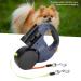 3m roller leash dog leash double retractable dog leash flexible retractable dog leash double linen with LED light for two dogs (dark gray)