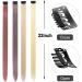 12 Pcs Colored Hair Extensions Colorful Clip in Hair Extensions 22 inch Synthetic Straight Hair Extensions for Kids Girls Women Brown - Buy Online on SooperMarket.com