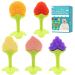 5 PCS Baby Teething Toys  Bagvhandbagro Soft Fruit Teething Toys for Babies 0-6 Months 6-12 Months  Silicone Baby Teethers Stick Freezer Safe for Infants and Toddlers