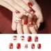 Noverlife 96PCS Winter Holiday Squoval False Nails Kit - Festive Acrylic Nail Tips with Nail Glue for Women & Girls - Buy Online on SooperMarket.com