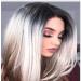 BGHJUE WIG Halloween White Highlights Long Rolls Colored Human Hair Weaven Bundles With Closure Brazilian Straight Non Remy Hair Weft Extensions
