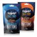 Enjoy! Delicious Vegan Chocolate Buttons | 2 X Packs of Flavour Filled Buttons-Mixed Flavour Gift Pack (Salted Caramel & Orange) | Vegan Dairy & Gluten Free 70% Dark Chocolate | 96g per bag Mixed Pack (Orange & Salted Caramel)
