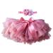 YONKINY Tutu Skirt Newborn Baby Photography Prop Headband Hairband Set Princess Tulle Skirt for Birthday Photography 6 Months Rossa Anguria