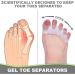 2 Pair Gel Toe Separators - Bunion Corrector for Women & Men - Toe Spacer & Straightener - White - Buy Online on SooperMarket.com