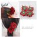4PCS Small Red Rose Flower Hair Clips - Bridal Hair Pins for Women and Girls - Buy Online on SooperMarket.com