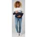 HAPPY MAMA Maternity Nursing Cotton Sweatshirt Zip Front 1285 - Ecru & Grey Melange - Buy Online on SooperMarket.com
