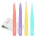 Tweezers for Eyebrows, Slant Tip and Pointed Eyebrow Tweezer Set Great Precision for Eyebrows Facial Hair, Ingrown Hair, Splinter, Blackhead and Tick Remover (4-piece) (Multi-color)