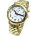 English Talking Watch for Blind People or The Elderly and Visually Impaired People wi th Alarm of Quartz Talking Date and Time Golden Color White Face - Buy Online on SooperMarket.com