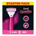WILKINSON SWORD - Quattro For Women | Smooth Glide| Razor Handle + 8 Blade Refills 1 count (Pack of 1)