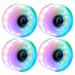 hlaill Roller Skate Wheels Luminous Light Up, with Bearings Outdoor Installed 4 Pack - Roller Skate Wheels for Double Row Skating and Skateboard 32mm x 58mm