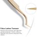 Professional Stainless Steel Eyelash Extension Tweezers - Durable & Precision Beauty Tools - Golden Edition - Buy Online on SooperMarket.com