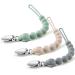 COZYPANDA Pacifier Clip Silicone Baby Pacifier Holder One Piece Teething Beads Design Keeps Pacifiers Teethers & Small Toys in Place BPA Free Soothers Pacifier Clips for Baby Boy/Girl (Pack of 3)
