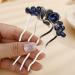 Missgrace Blue Simple Bride Wedding Prom Sparkling Side Hair Comb Crystal Rhinestones Flower Hair Comb Clips Bridal Hair Accessories Hair Piece for Women (Blue)