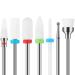 MAQUITA 7Pcs Ceramic Nail Drill Bits Set Professional Remove Gel Acrylic Cuticle Diamond 3/32 Nail Drill Bit Tools for Manicure Pedicure Home Salon Use Great Gift for Women Girls white