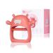 Hippo never drop silicone baby teeth toys for 0-12 months infants baby chewing toys for suction needs hand pacifier for silent babies car seat toys for newborns (red)