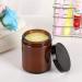 12 Pack 8 oz Amber Glass Jars with Lids - Round Empty Containers for Scrubs, Lotions, Cosmetics - Travel Storage Jar Set with White Liners, Black Lids, Labels, and Spatulas - Buy Online on SooperMarket.com