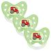 Dentistar Silikon Schnuller 3 Set- Size 3 from 14 months- tooth and jaw-friendly tissue with dental level- BPA-free- Made in Germany- Trecker green