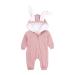 Kids Tales Newborn Baby Winter Warm Outfits Cute Rabbit Ear Hooded Zipper Romper 6-9 Months Pink Thick