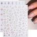 Dornail Aurora Silver Star Moon Planet 3D Holographic Nail Stickers - 6 Sheets | Self-Adhesive DIY Nail Art Decals - Buy Online on SooperMarket.com