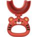 U-Shaped Silicone Toothbrush for Kids - Cartoon Tiger Design | Soft Brush Head for Full Mouth Cleaning | Red | 1 Pack - Buy Online on SooperMarket.com