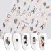 9 Sheets Gold Nail Art Stickers - Self-Adhesive 3D Decals for Nail Design - Abstract Line, Leopard Print, Leaves, Flower Sliders - French Manicure Decoration - Design 2 - Buy Online on SooperMarket.com
