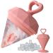 Rena Chris Ice Roller for Face - Diamond Ice Facial Roller Reach Detailed Areas De-Puff Eye Bags Reusable Massage Silicone Ice Mold with Face Wash Wristband Skin Care Tools for Women(Pink)