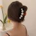 3-Piece Large Pearl Hair Claw Clips Set - White, Black, Brown | Strong Hold Acrylic Design for Women - Fashion Hair Styling Barrette & Wedding Hair Decor - Buy Online on SooperMarket.com