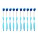 Tongue scraper 10 pieces long handle ergonomic silicone cleaning brush removes plaque and leftovers.Get the oral health refresh your breath just blue