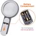 Garta Magnifying Glass 30x 18LED Handheld Magnifying Glass with Light with 3 Modes Reading Magnifying Glass for Seniors Reading Hobby Crafts Computer Repair and Jewelry Loupe(Gray) - Buy Online on SooperMarket.com