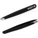 Professional Stainless Steel Eyebrow Tweezers for Precision Plucking and Ingrown Hair Removal - Black - Buy Online on SooperMarket.com
