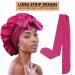 3pc Satin Bonnets for Black Women - Large Silky Bonnet Set in Black, Wine Red, Purple - Buy Online on SooperMarket.com